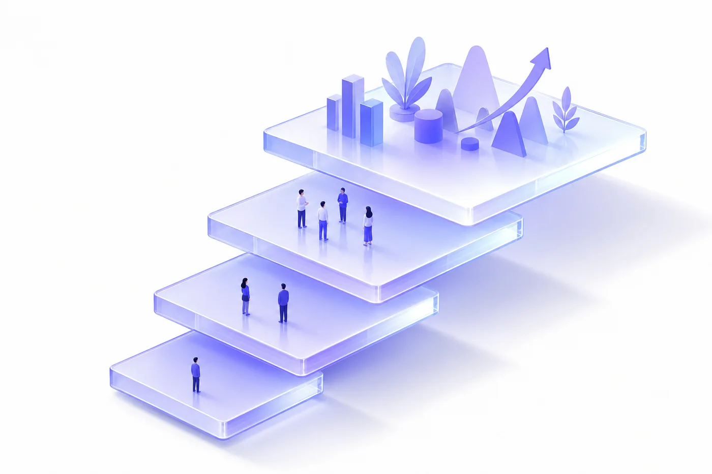 A four-level measurement framework visualized as ascending layers from learner reaction up to business results